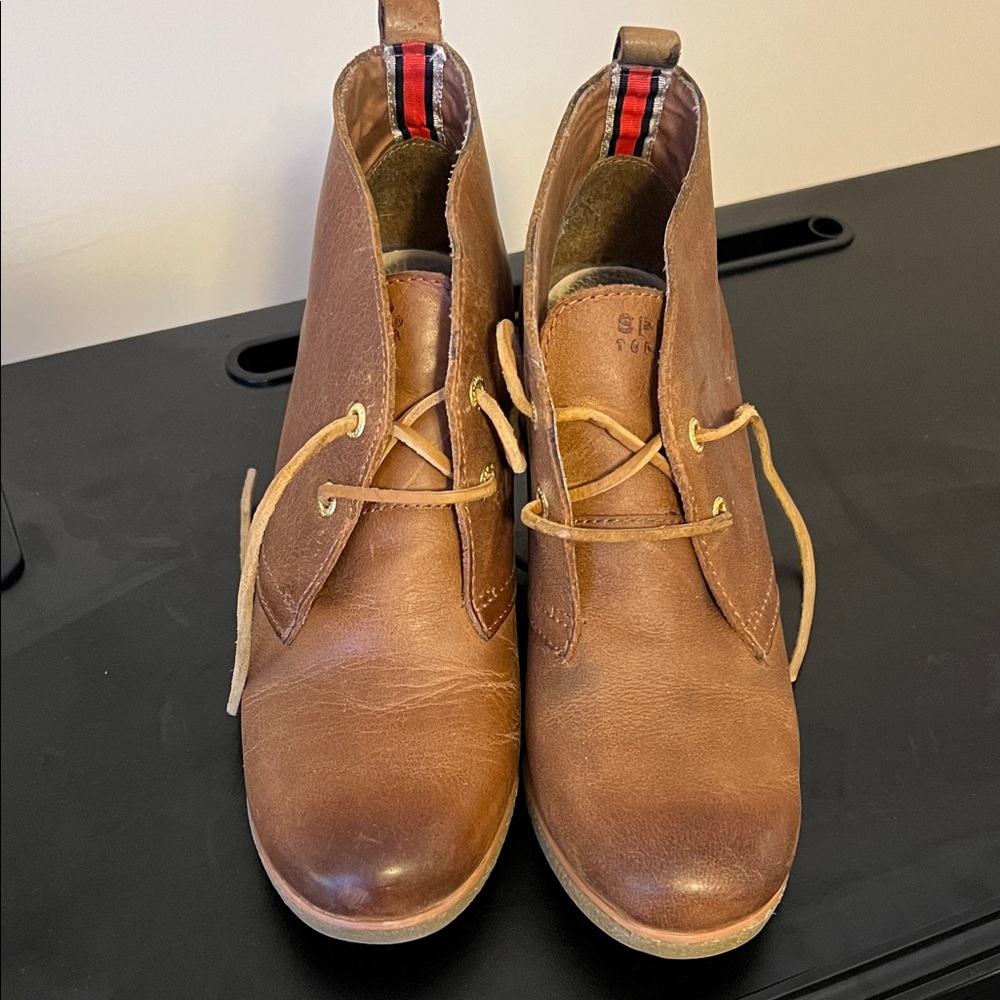 Sperry Brown Leather Heeled Boots